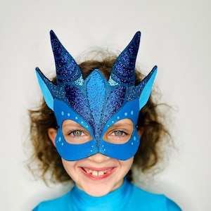 Blue Dragon Mask - Inspired by Wings of Fire - Tsunami - Seawing - Blue - Halloween - Purim - Dress Up - Costume - Mardi Gras - Carnival