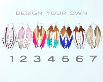 DESIGN YOUR OWN feather earrings