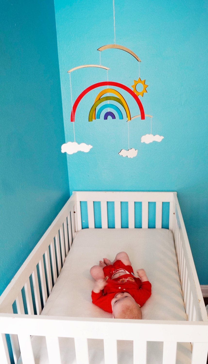 You Are My Sunshine Baby Mobile #1 - Nursery Kids Rainbow Sun Mobile