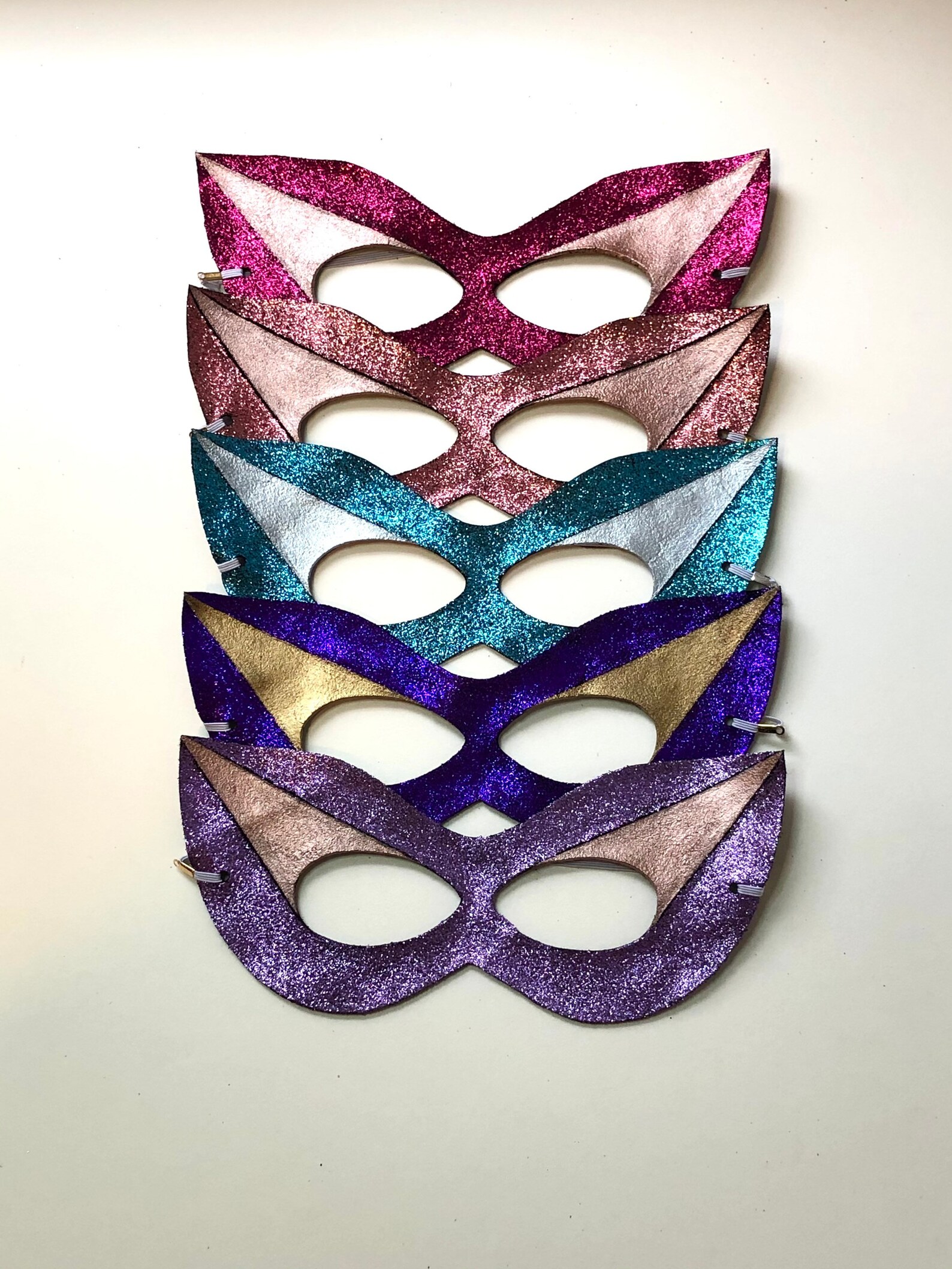 Superhero Fuchsia Glitter Mask Leather Mask Costume Etsy