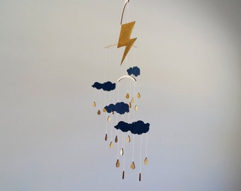 Stormy Slumber - Cloud Mobile - Wooden Mobile - Nursery Mobile - Baby Mobile