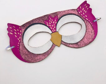 Dark Pink Owl Mask - Owl mask - kids mask - pretend play - Halloween - Purim - Dress Up