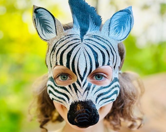 Zebra Mask - Costume - Halloween - Purim - Dress Up - Mardi Gras - Carnival