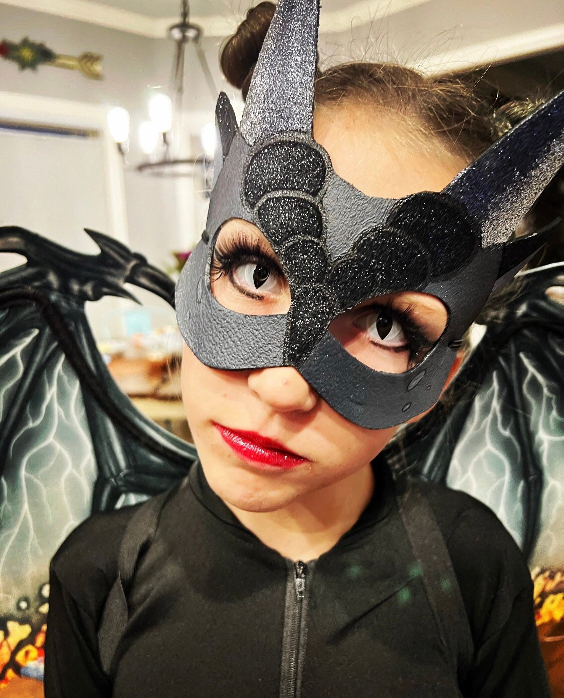 Black Dragon Mask - Geïnspireerd door Starflight - Wings of Fire - Nightwing  - Halloween - Purim - Dress Up - Kostuum - Mardi Gras - Carnaval - Etsy  België, image size:1125x1393