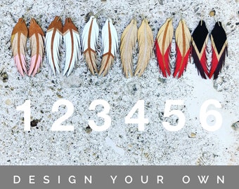 DESIGN YOUR OWN Leather Feather Earrings