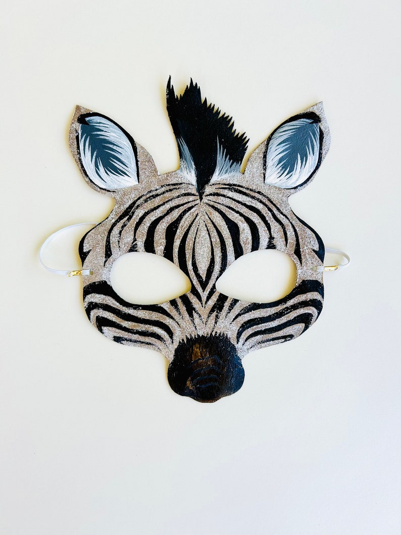 Zebra Color Mask Zebra Mask - Costume - Halloween - Purim - Dress up - Mardi Gras ...