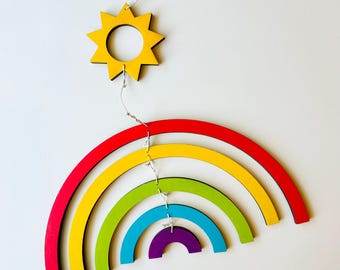 You Are My Sunshine Small Mobile - Nursery Mobile - Kids Mobile - Rainbow Mobile - Sun Mobile