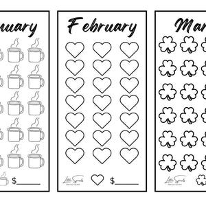 12 Month Savings Challenge Set Printable|A6 Budget Binder Inserts|Monthly Mini Savings Trackers PDF|Cash Envelope Challenge|Digital Download