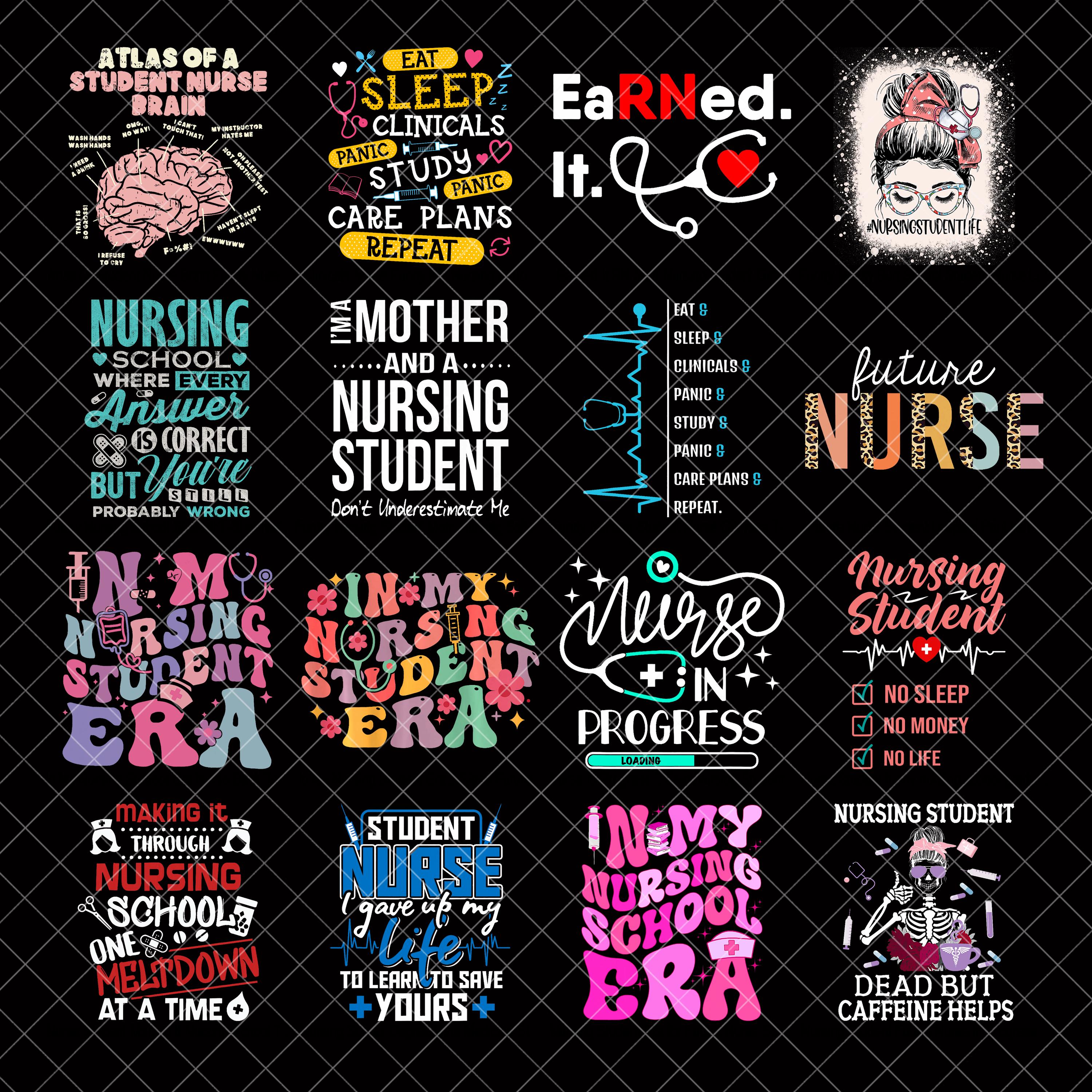 Nursing student Png Bundle, Nurse png, Nurse life png, Nursing png, student png, back to school png, designs download