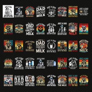 Just A Dad Who Always Came Back With The Milk Png Bundle, Retro Dad Skeleton Png, Funny Father’s Day Png, Funny Png Sublimation Design