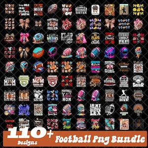 110 +Football Png Bundle, Football T-shirt Designs, Football Png, Football Mama Png, Football Gameday Png, Football Coquette Bow Png