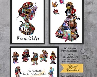 白雪姫のプリンセス写真コラージュテンプレート、童話ディズニー