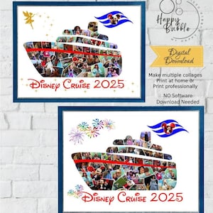 Disney Cruise Ship Photo Collage Wall Art - 2 Designs! - Home Decor Printable Digital Template
