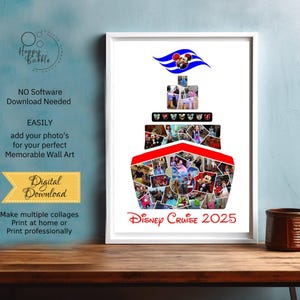 Disney Cruise Ship Photo Collage Wall Art - Home Decor Printable Digital Template