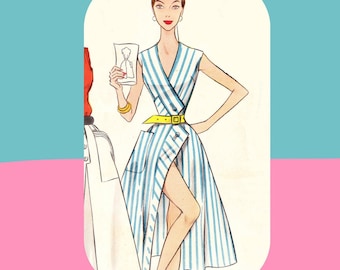 1950s Beach dress Pattern PDF - Elegantissima Magazine Style - Multi-Size A4, Letter, A0 Formats - Instant Download