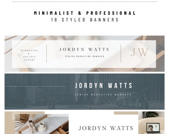 Minimal LinkedIn Banners | Canva | 18 Banners