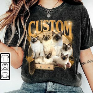 Custom Bootleg Pet Shirt | Custom Cat Photo Shirt | Cat Mom Bootleg Rap Tee | Personalized Pet Shirt | Gifts for Cat Lovers