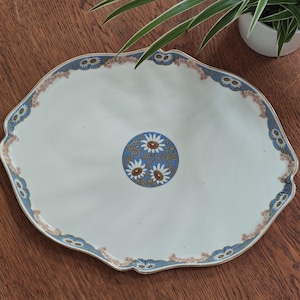 Large oval Limoges porcelain dish U.C France