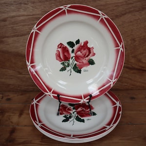 4 vintage Digoin Sarreguemines Cibon model dinner plates