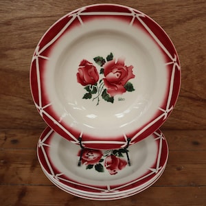 4 vintage Digoin Sarreguemines Cibon model soup plates