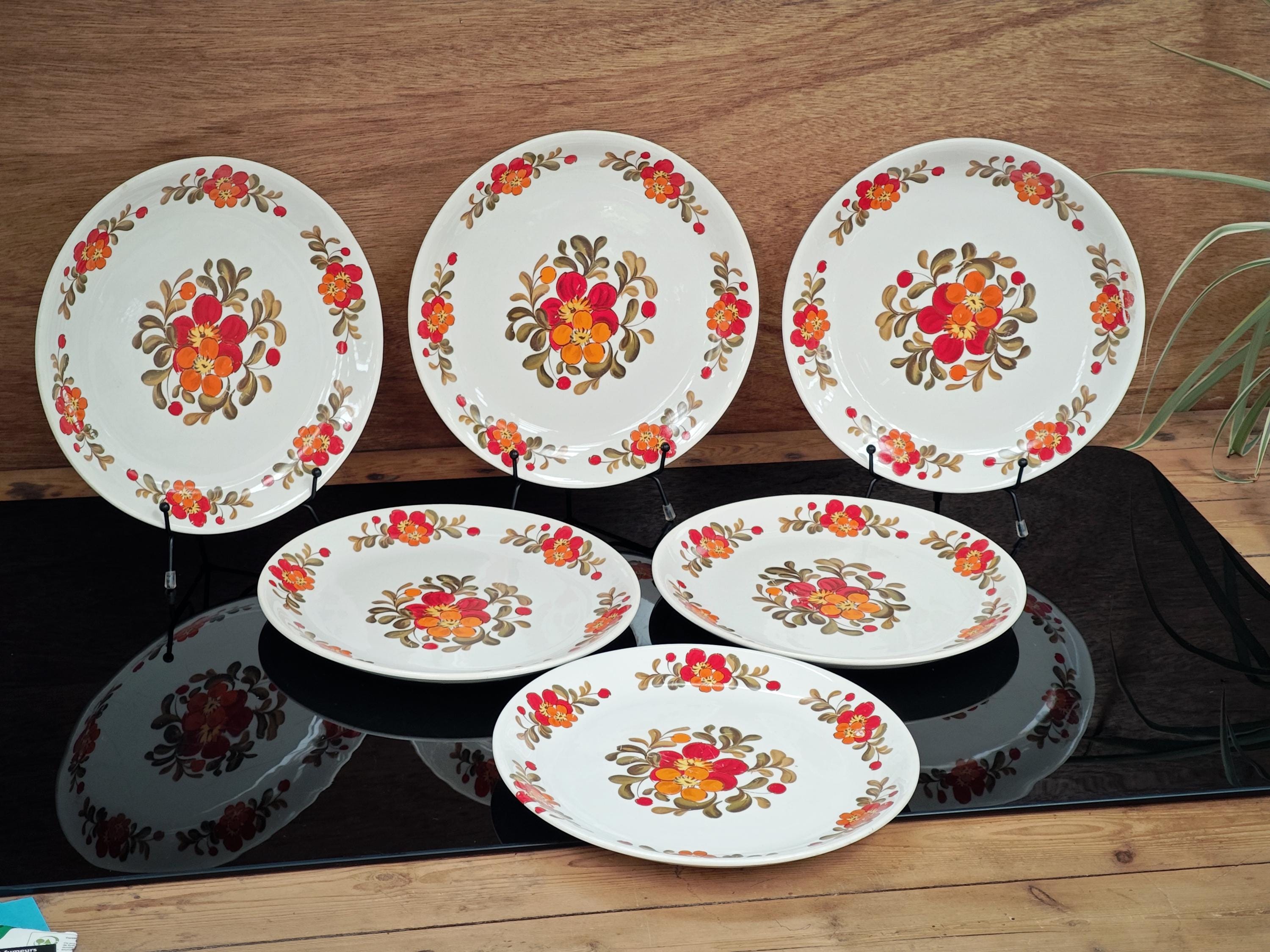 22cmプレート6枚セット/モラン/ヴィンテージ 22cmプレート6枚セット/モラン社製/ヴィンテージ