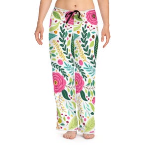 Floral Women&#39;s Pajama Pants - Cozy Sleepwear for Relaxation, Perfect Gift for Her, Floral Loungewear, Spring Style, Comfortable Pants