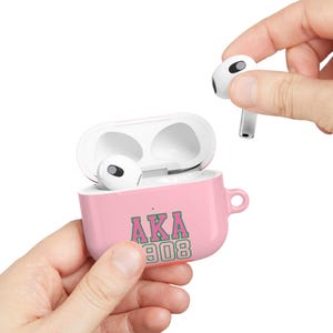 AKA 1908 AirPod-skal | Rosa AirPods-skal för Sorority | Airpods Gen 3 | Airpods Gen 4