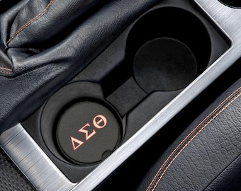 Posavasos para coche Delta Sigma Theta / posavasos redondo de esteatita, letras griegas