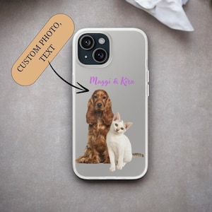 Custom Pet Phone Case with Custom Photo Personalized Dog Cat Name Portrait iPhone Samsung Galaxy Illustration Case Pet Memorial Gift