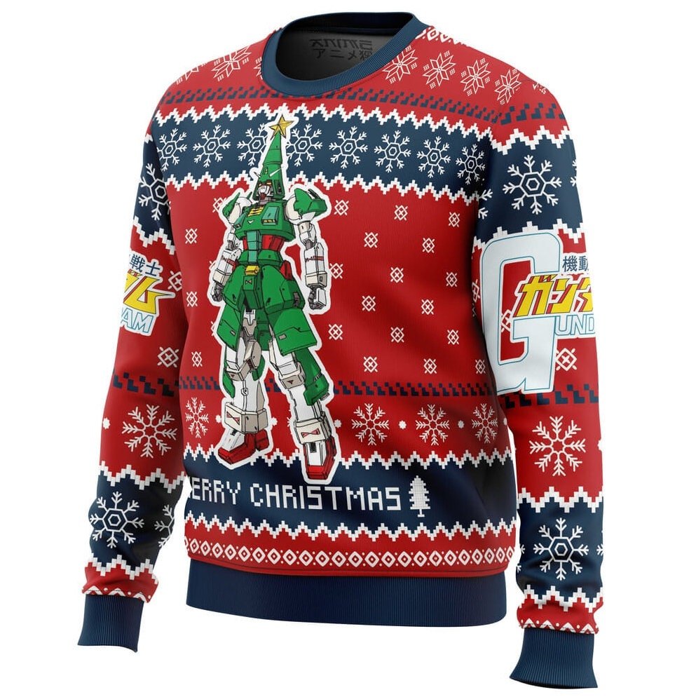 Discover Gundam Ugly Knitted Christmas Sweatshirt, Gundam Xmas  3D Sweater