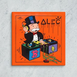 Alec Monopoly Canvas Print Vibrant Street Art Wall Decor Modern Pop Art Graffiti Artwork Home Decor Monopoly Man Cryptocurrency Art