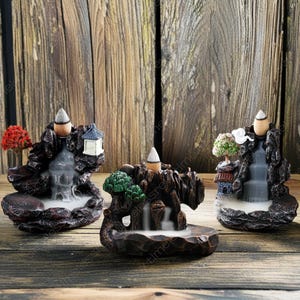 Nature Backflow Incense Holder, Waterfall Incense Holder, Meditative Incense, Aromatherapy, Mountain Incense Holder, Deep Forest, Zen Decor