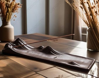 Porte-encens de montagne fait main, porte-bâton d'encens artisanal élégant minimaliste coloré, brûle-encens, cadeau de méditation pour elle