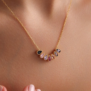 Family Birthstone Necklace, Birthstone Necklace for Her, Birth Stone Necklace, Christmas Gift, Mothers Necklace