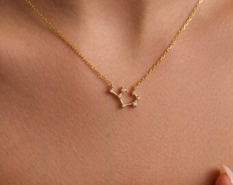 Sterlingzilveren sterrenbeeldketting: gepersonaliseerde hanger sterrenbeeld astrologie