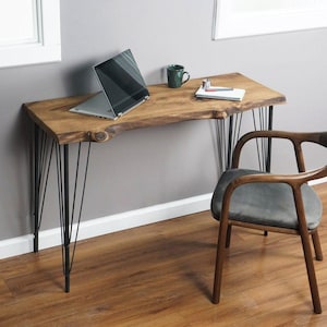 Live edge walnut desk,computer desk, reclaimed walnut wood Office Desk, solid wood office desk
