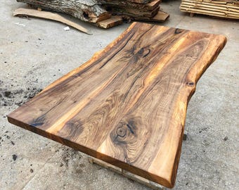 Live Edge Walnut Bar Table Top: Reclaimed Wood Conference Table