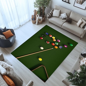 Billiards Rug, Game Room Rug, Billiard Balls Pattern Rug, Sport Rug, Billiard Balls Rug, Billiard Room Rug, Billiards Pool Rug, Area Rug
