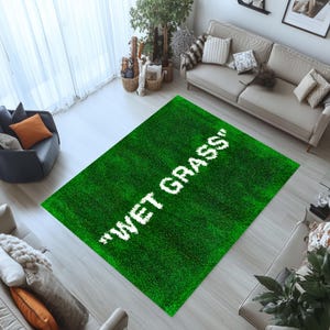 Wet Grass Rug, Bed Rug, Carpet For Living Room, Aesthetic Rug, Office Rug, Area Rug, Home Decor Rug, Wet Grass Carpet, Grass Rug
