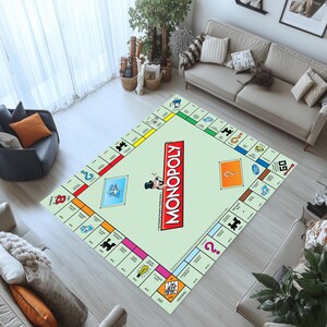 Monopoly Teppich, Brettspielteppich, Spielteppich, Spielkartenteppich, Spielkartenteppich, Spielkartenteppich, kundenspezifischer Teppich, Nursey Teppich, rutschfest