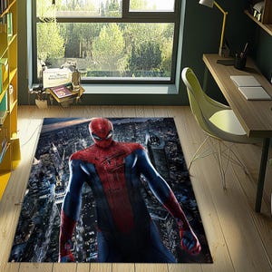 Spiderman Teppich, Spider Man Teppich, Kinderzimmerteppich, Kinderteppich, Superheld, Spielzimmerteppich, Cartoon Teppich, rutschfester Teppich