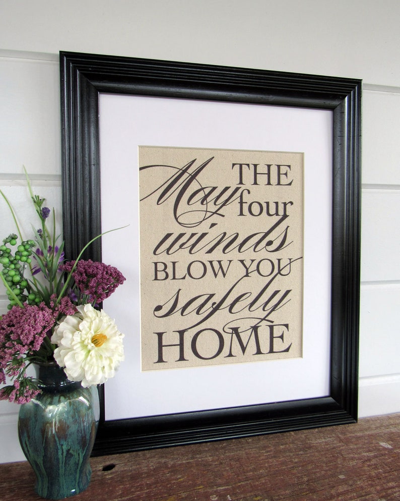 MAY the FOUR WINDS burlap or canvas art print image 4