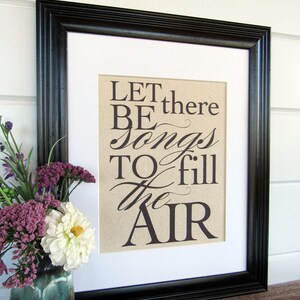 LET THERE be SONGS burlap or canvas art print image 4