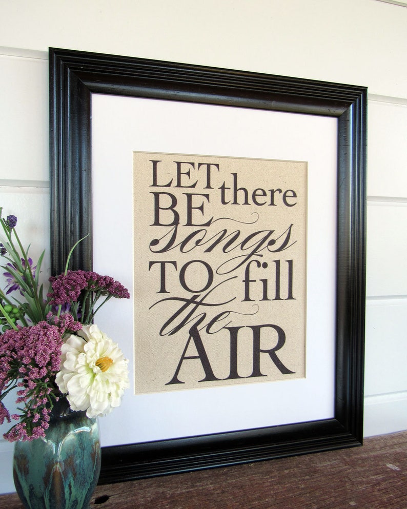 LET THERE be SONGS burlap or canvas art print image 4