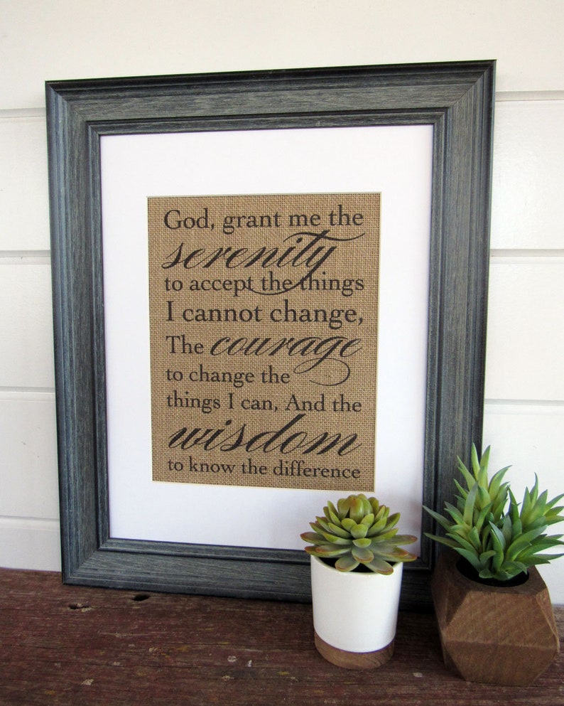 SERENITY PRAYER - burlap or canvas art print image 3