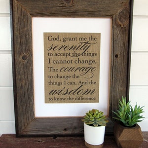 SERENITY PRAYER - burlap or canvas art print