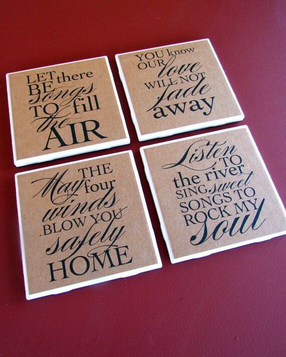 Grateful Dead Song Lyrics Coasters Set Of 4 Etsy