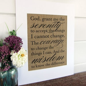 SERENITY PRAYER - burlap or canvas art print image 2