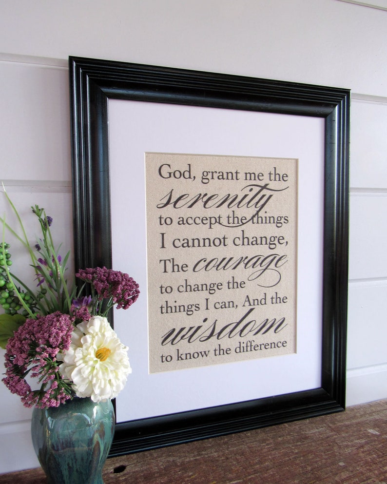 SERENITY PRAYER - burlap or canvas art print image 4