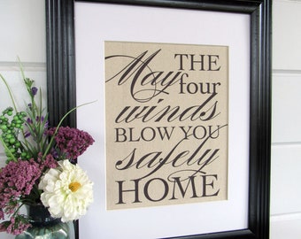 MAY the FOUR WINDS - burlap or canvas art print